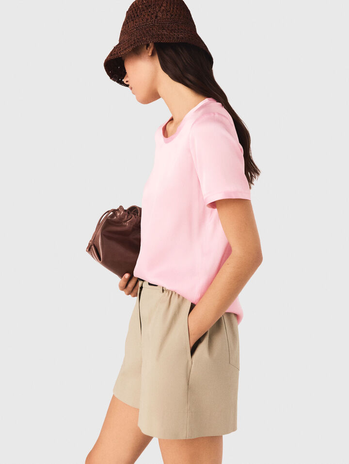 Short-sleeved silk top