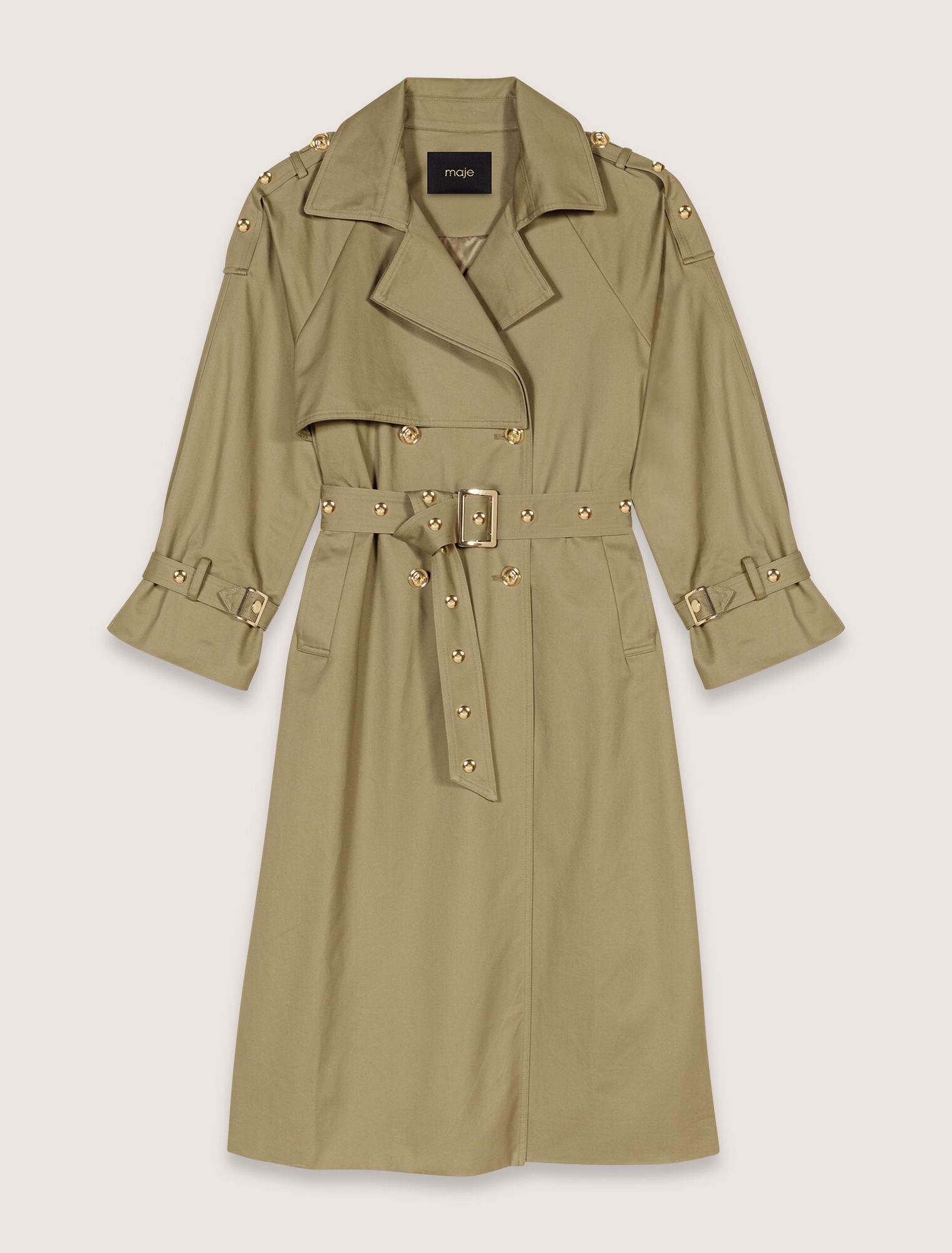 Removable collar stud trench coat