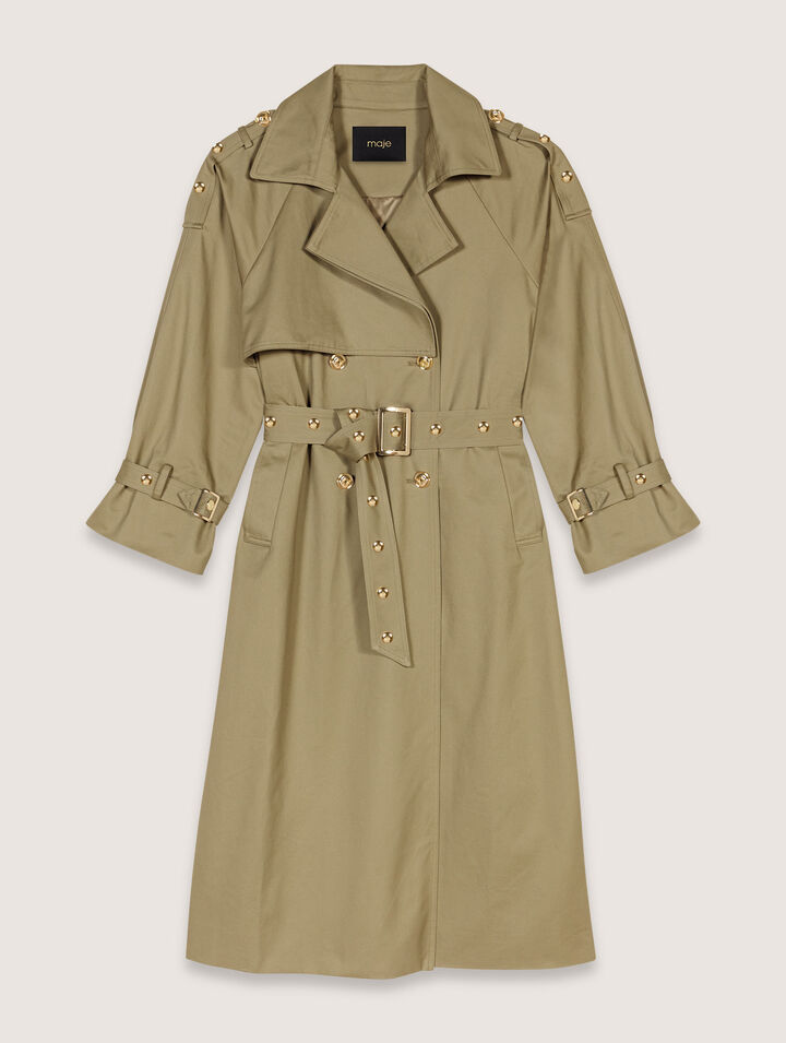 Removable collar stud trench coat