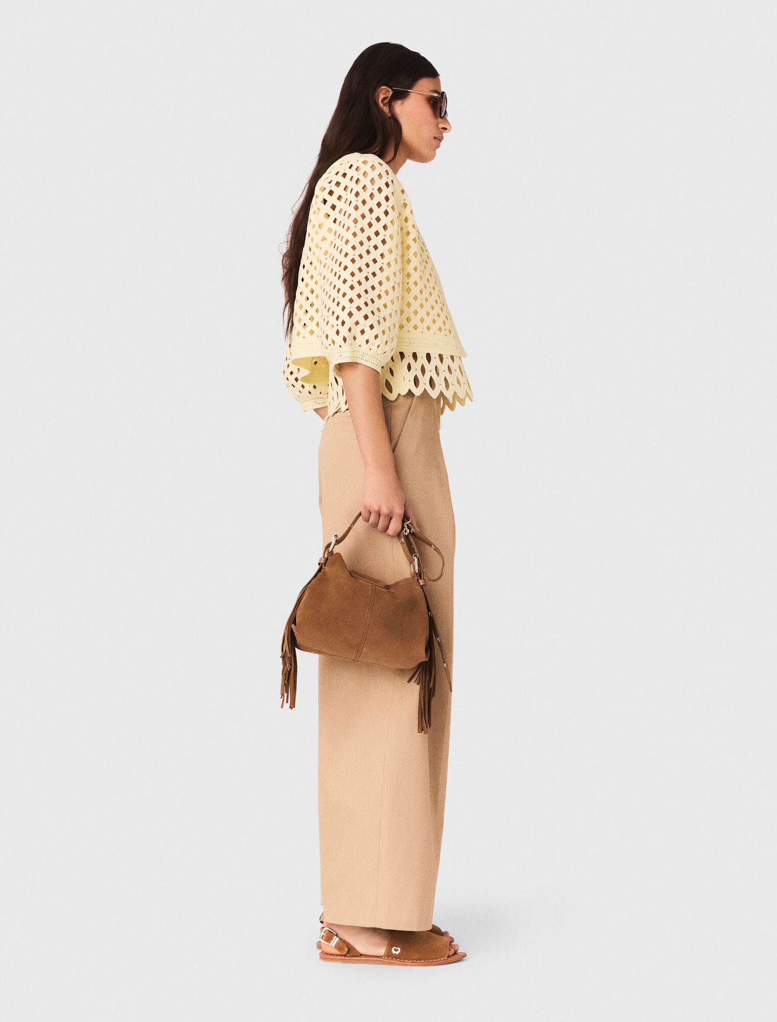 Rhinestone crochet cardigan