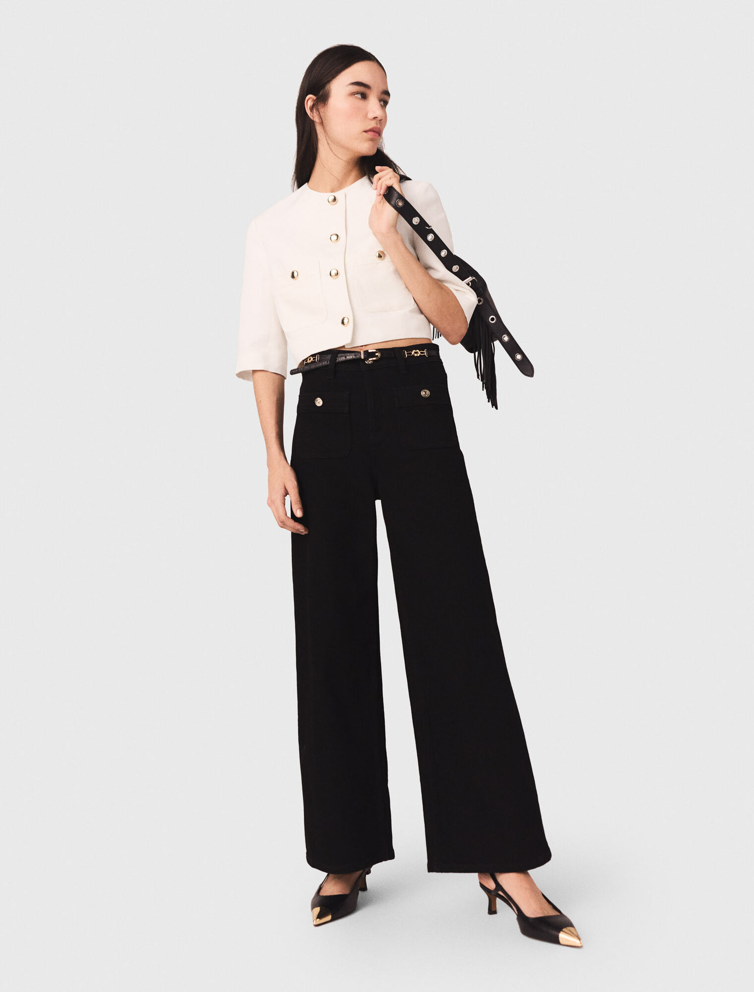 Straight-leg jeans with patch pockets