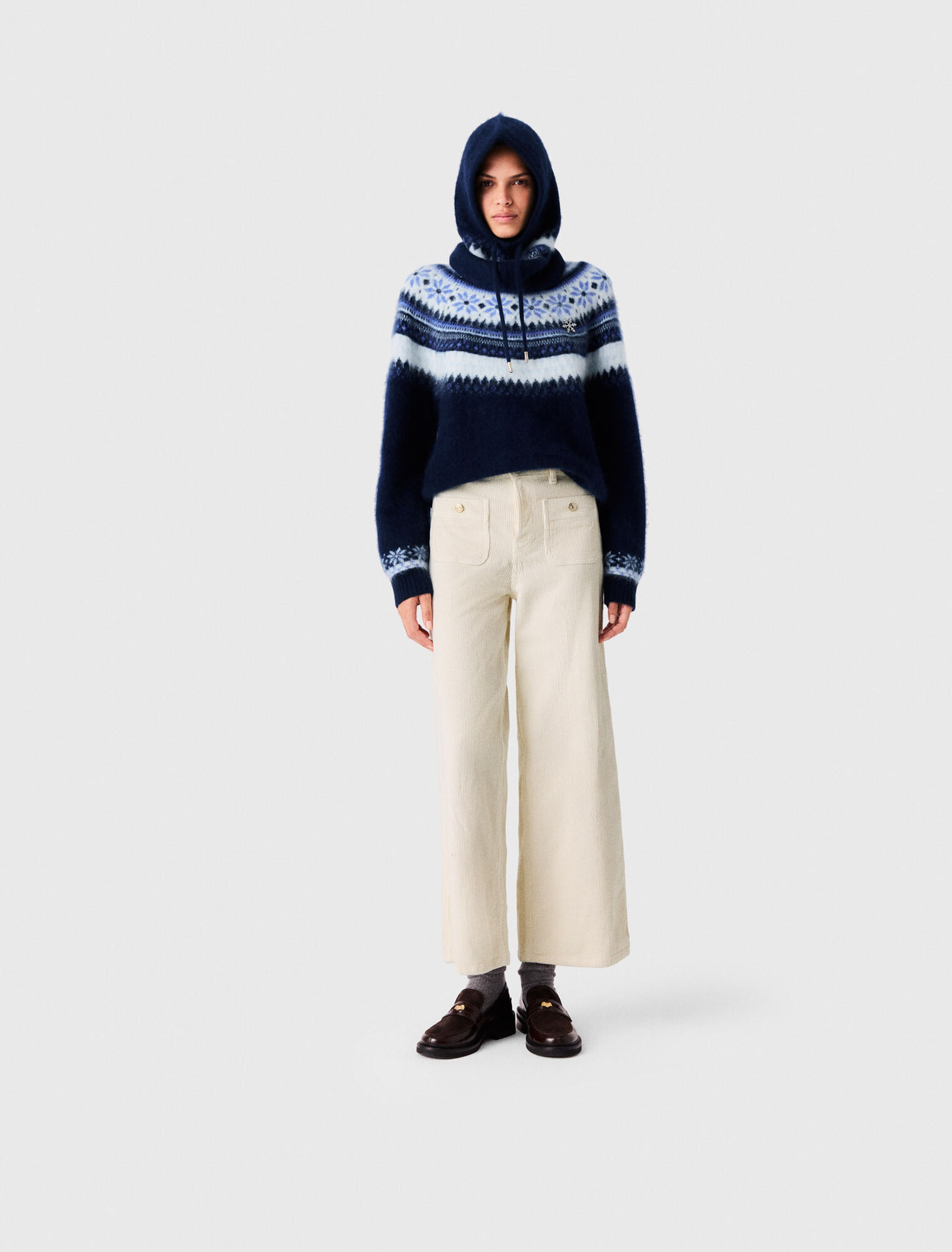 Wide-leg corduroy trousers