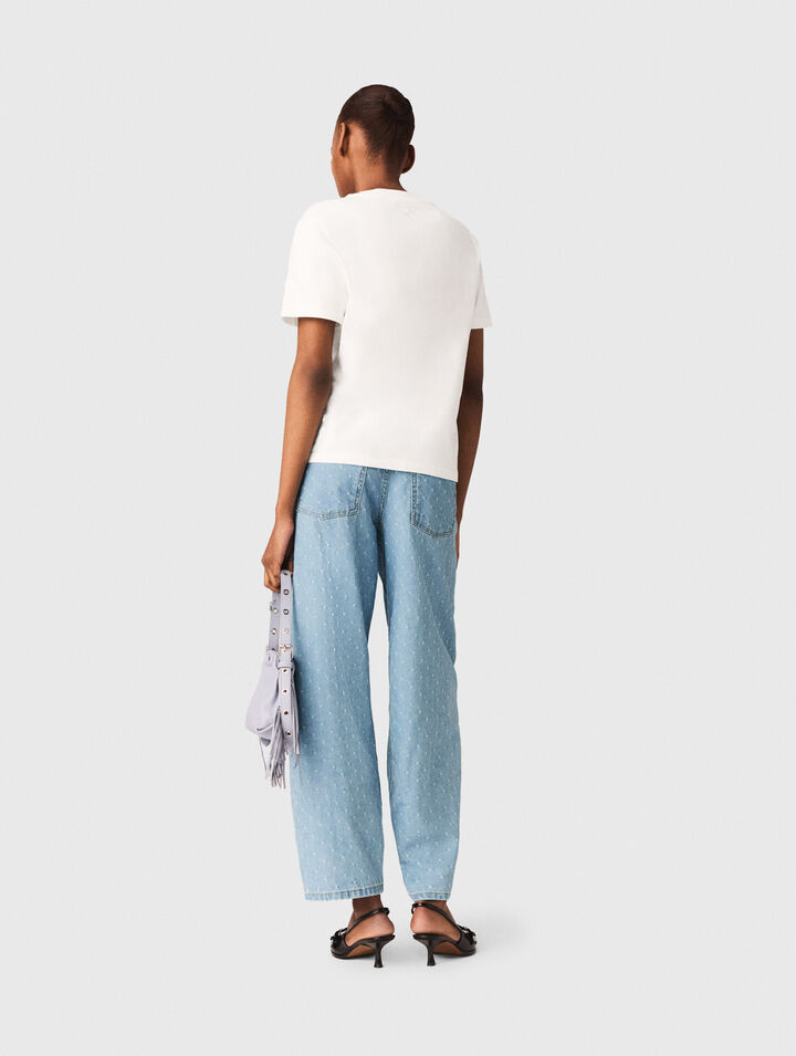 T-shirt with embroidered Paris logo