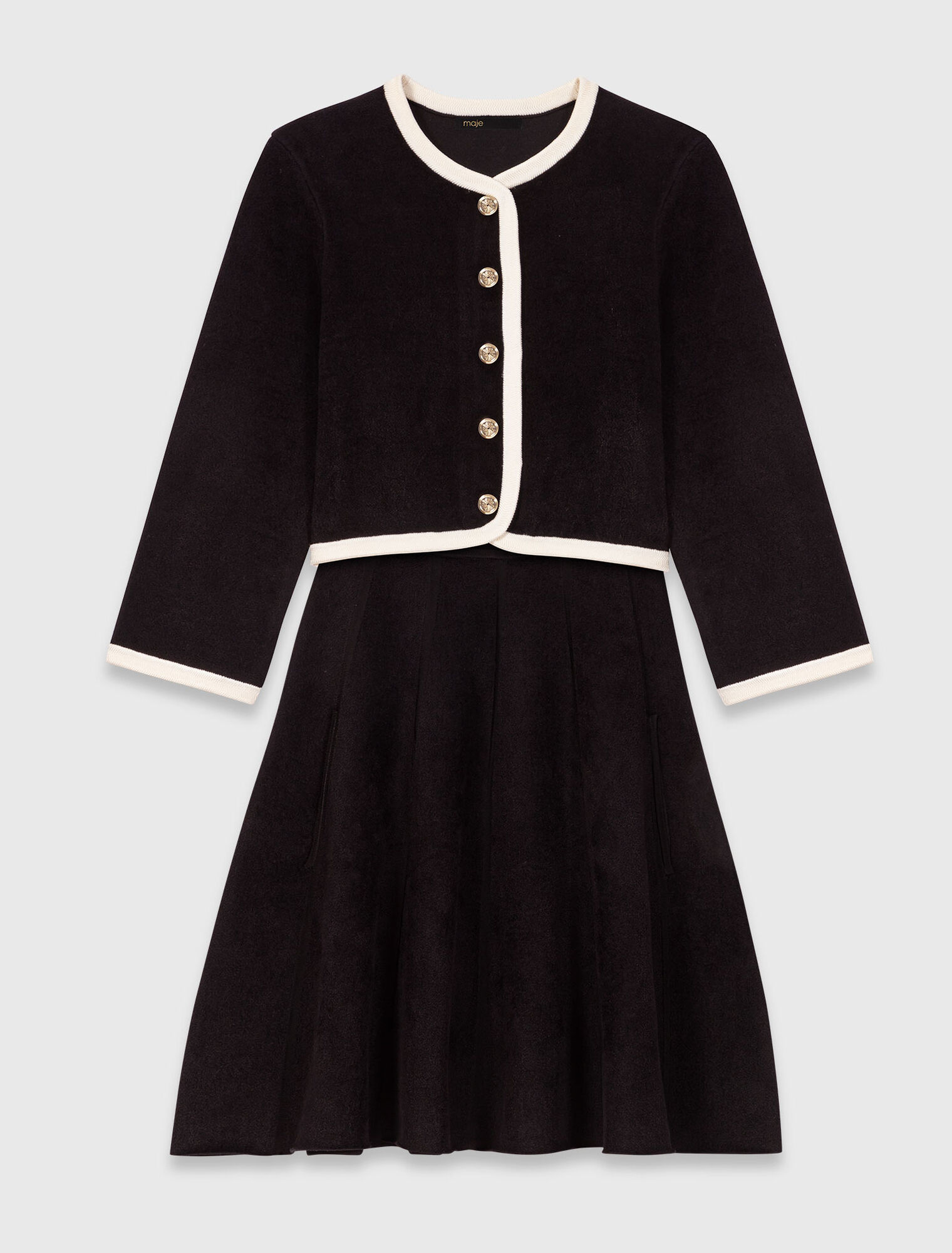 2-in-1 velvet-effect dress