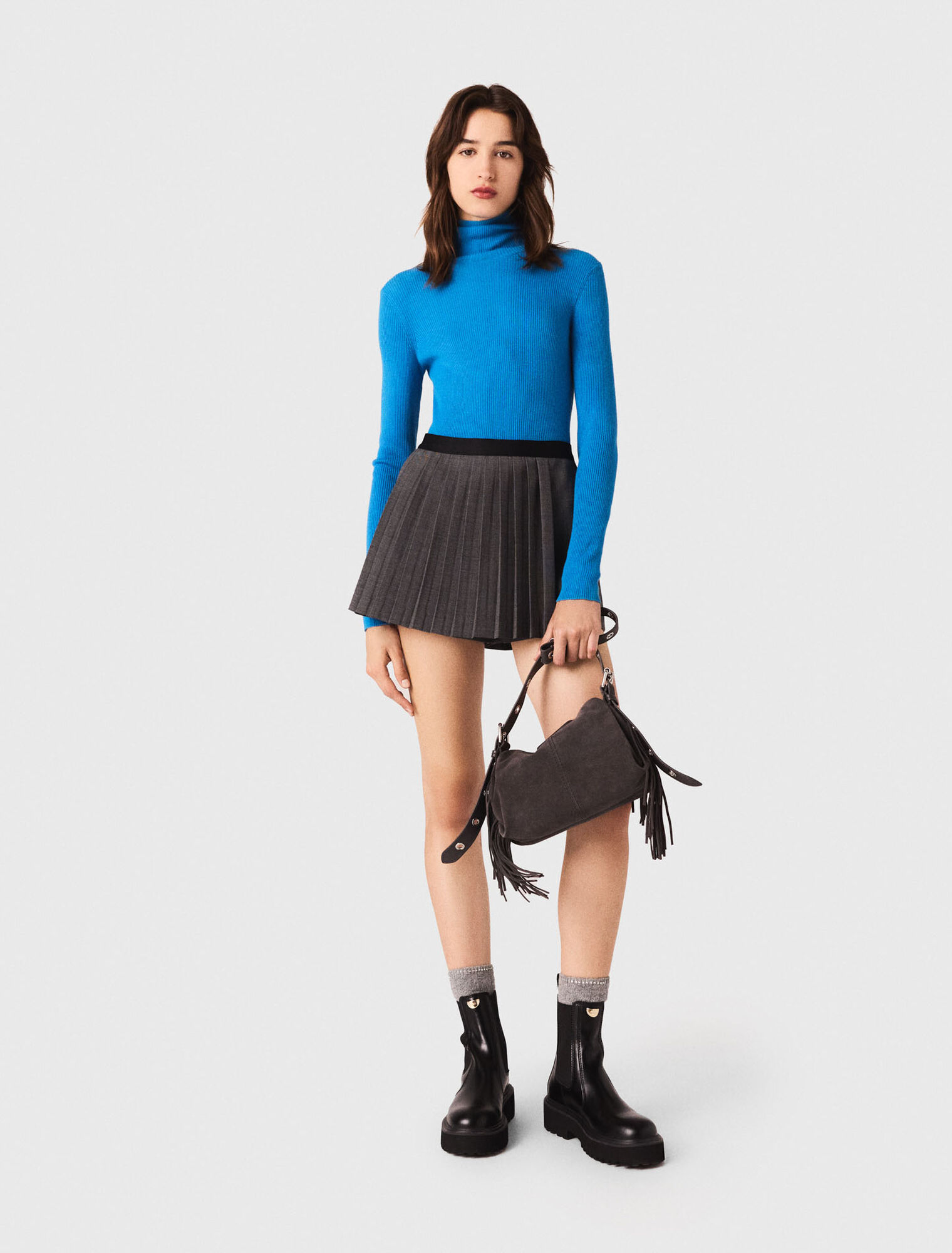 Second-skin sweater with a high neck