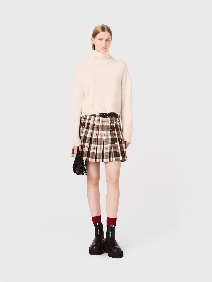 Rhinestone checked kilt Rhinestone checked kilt