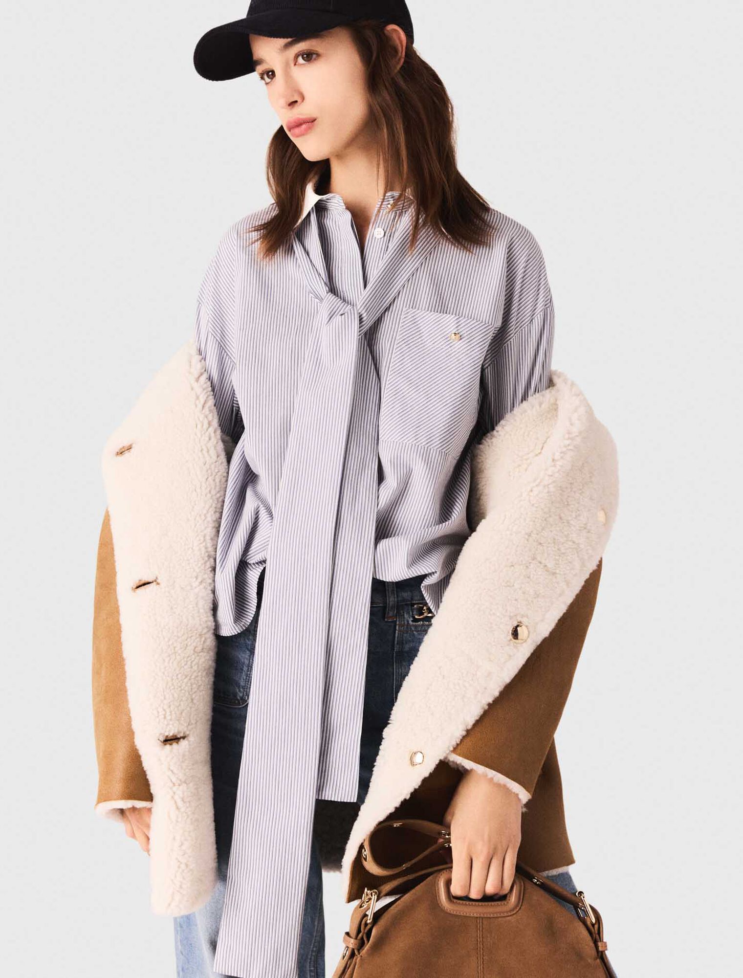 Reversible leather coat