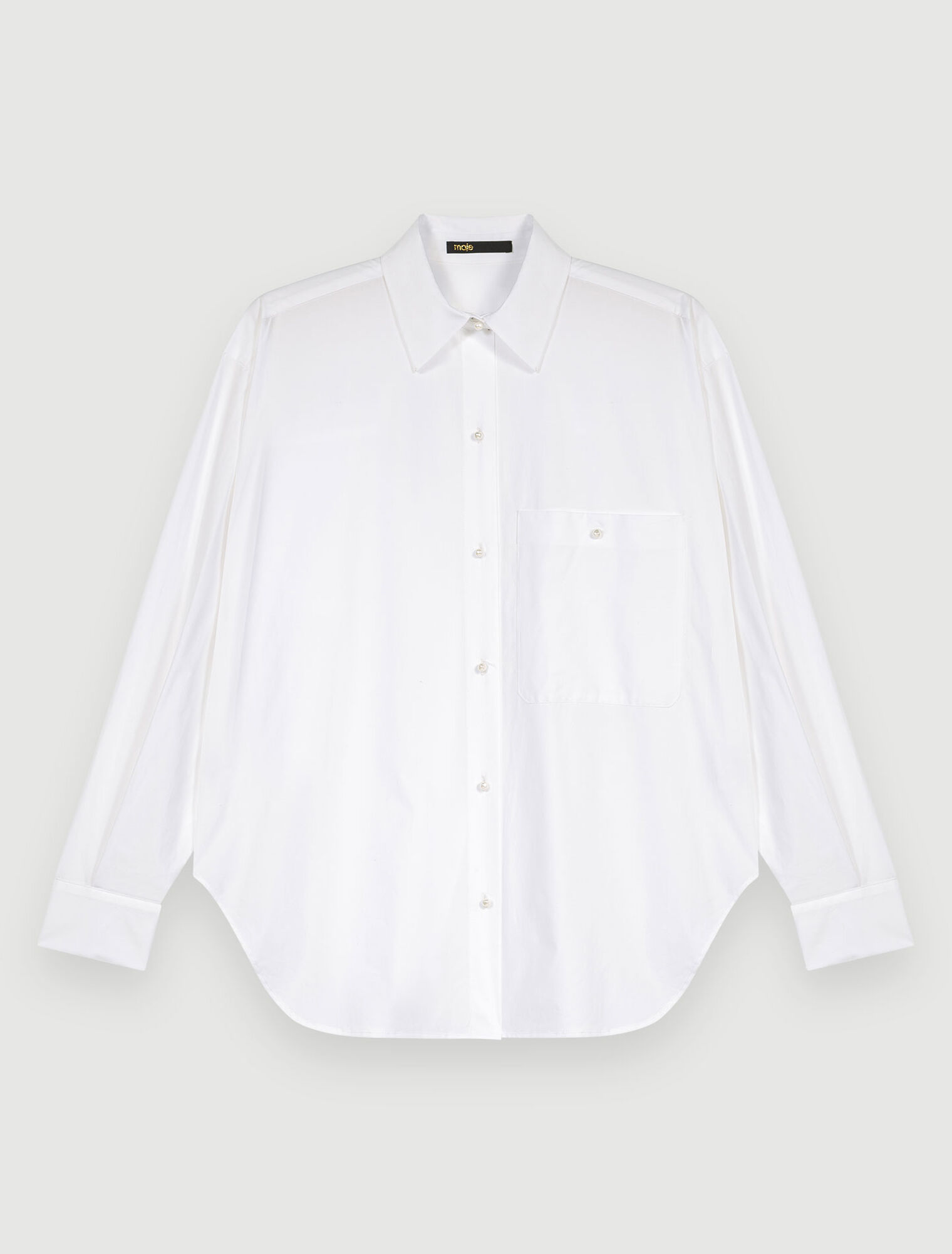 White cotton poplin shirt