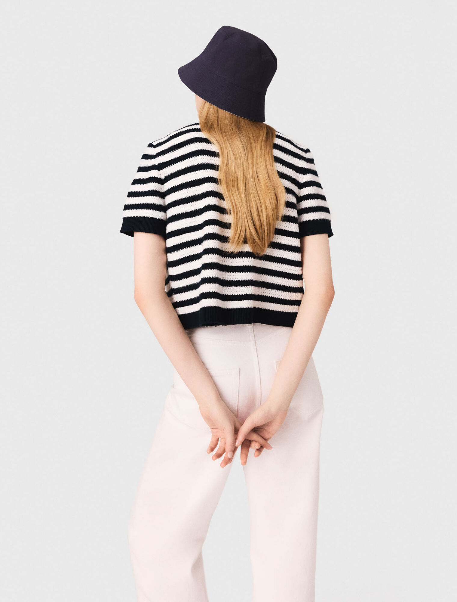 Cropped crochet cardigan