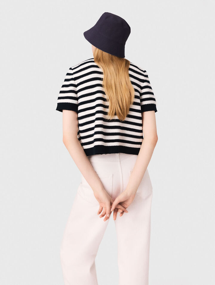 Cropped crochet cardigan