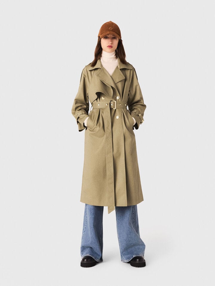 Removable collar stud trench coat