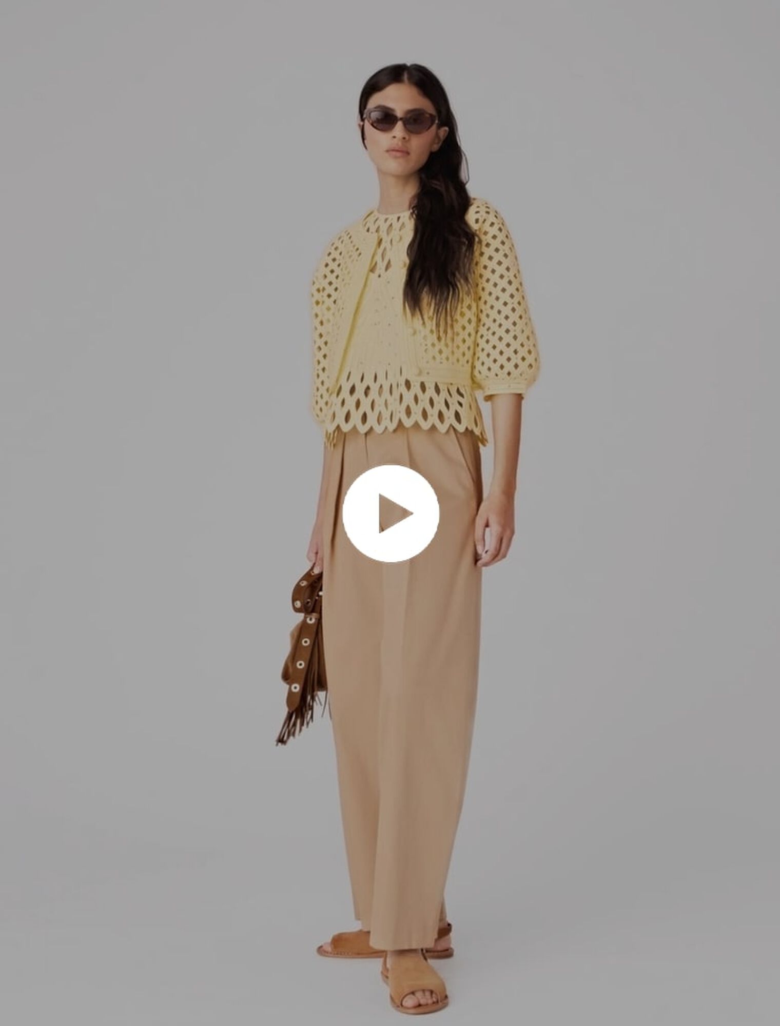 Rhinestone crochet cardigan