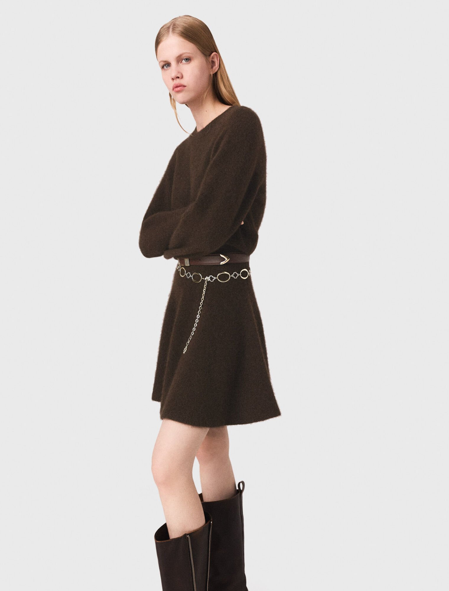 Short yak blend dress