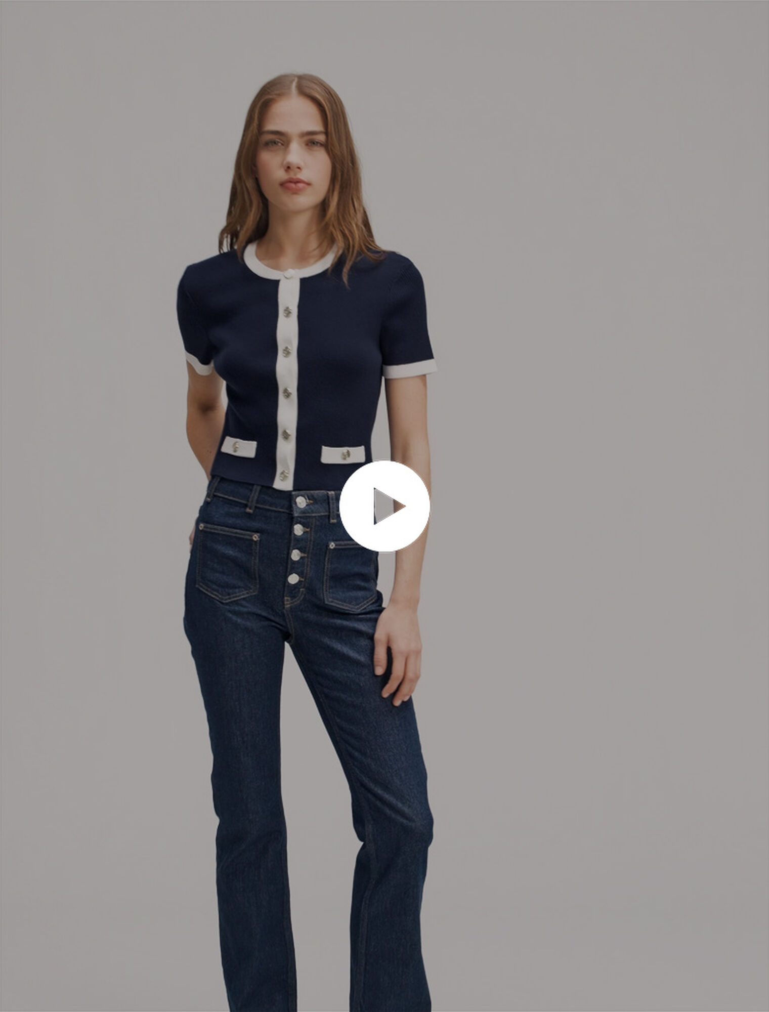 Contrasting cropped cardigan