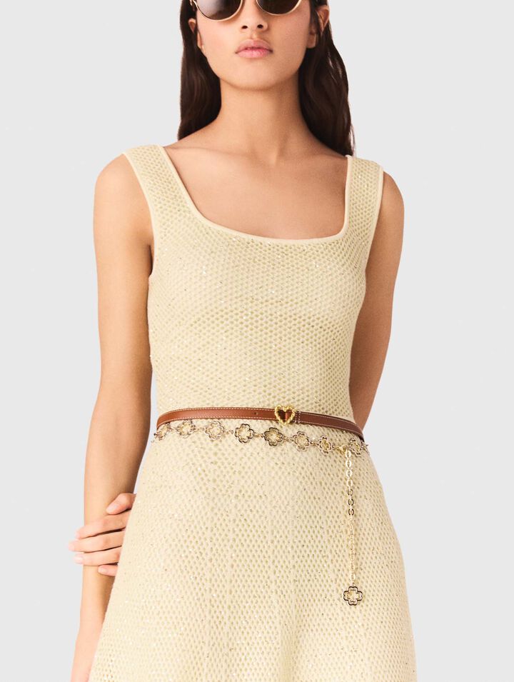 Rhinestone knit maxi dress