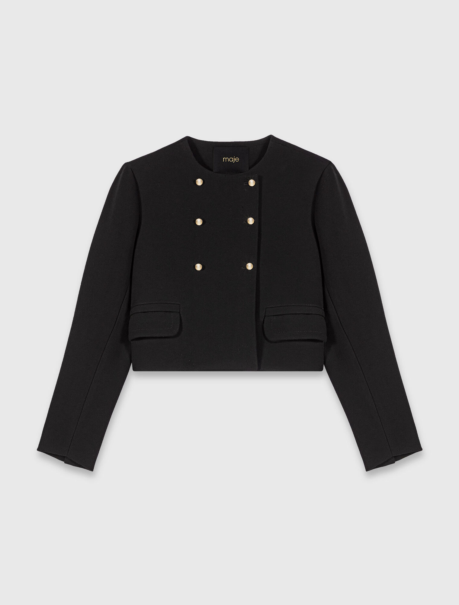Short jacket with gold buttons