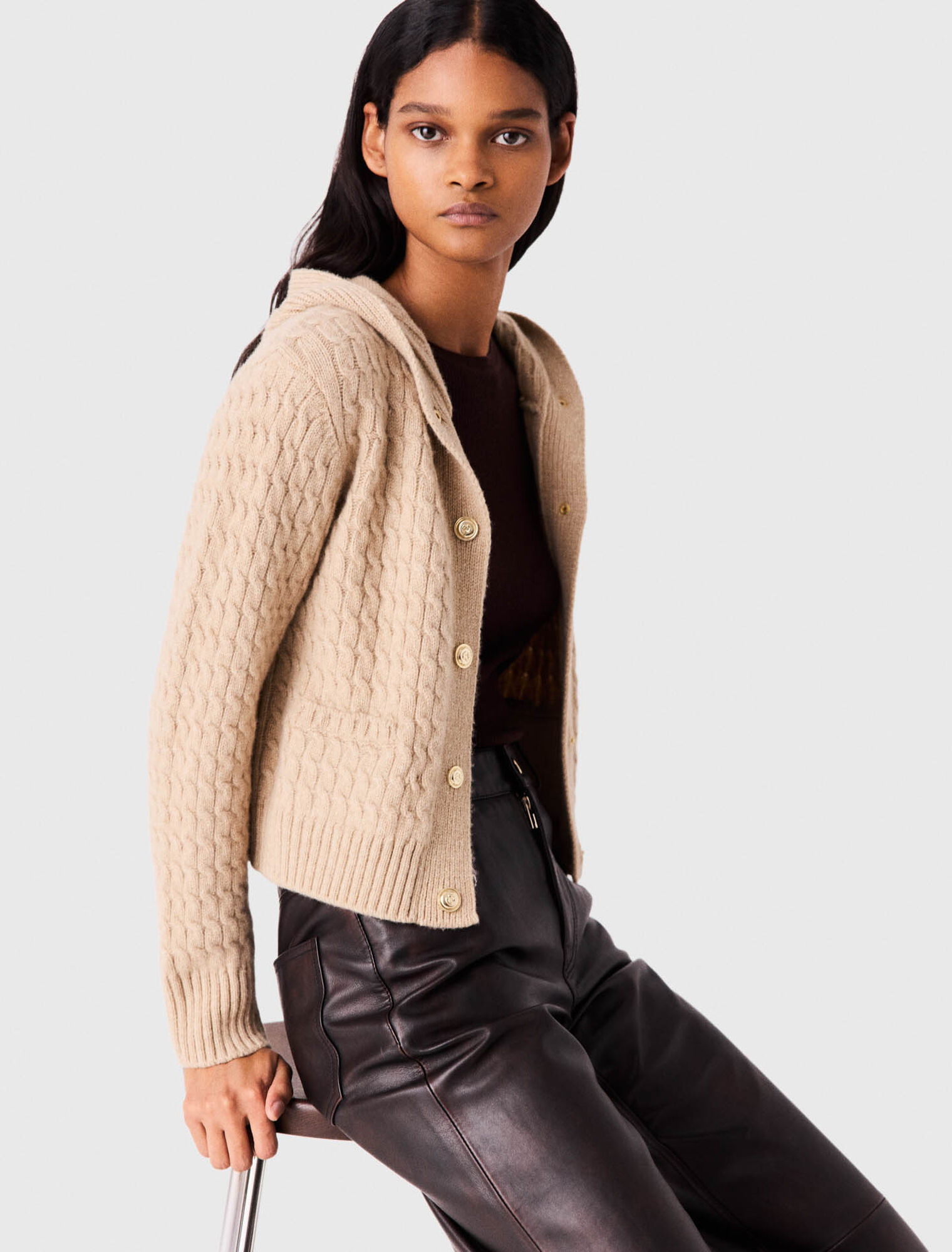 Hooded cardigan