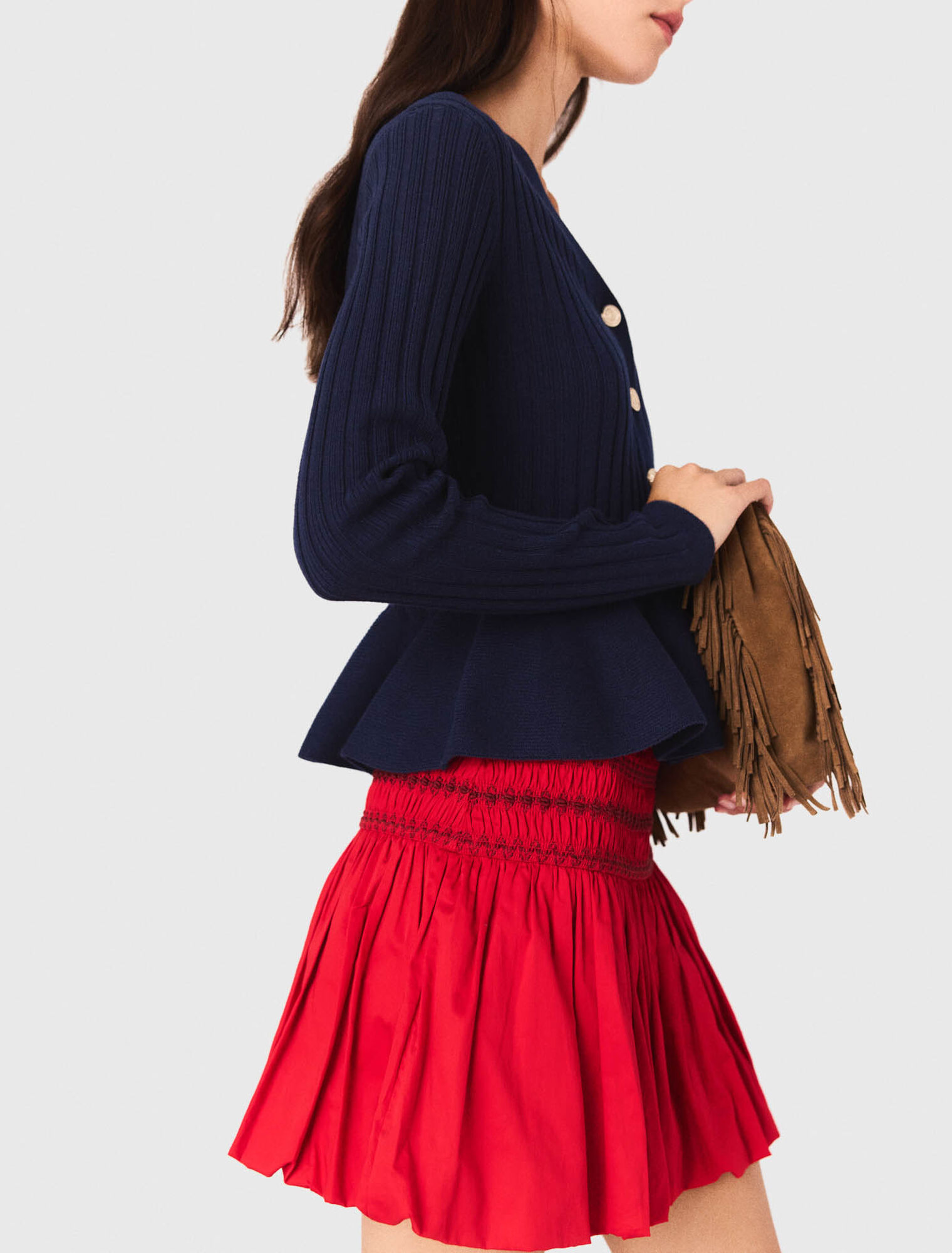 Peplum waist cardigan