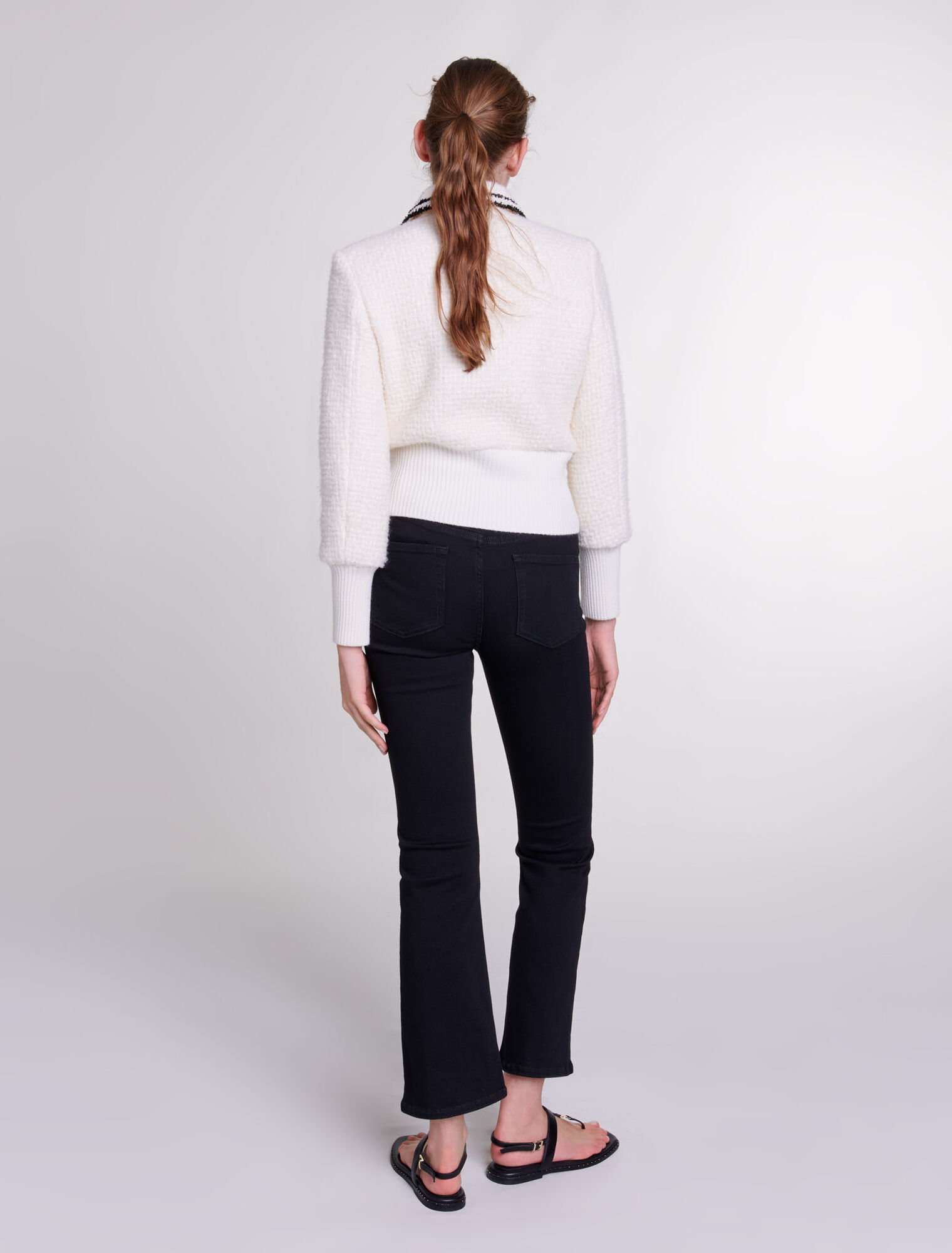 Contrasting tweed-style jacket