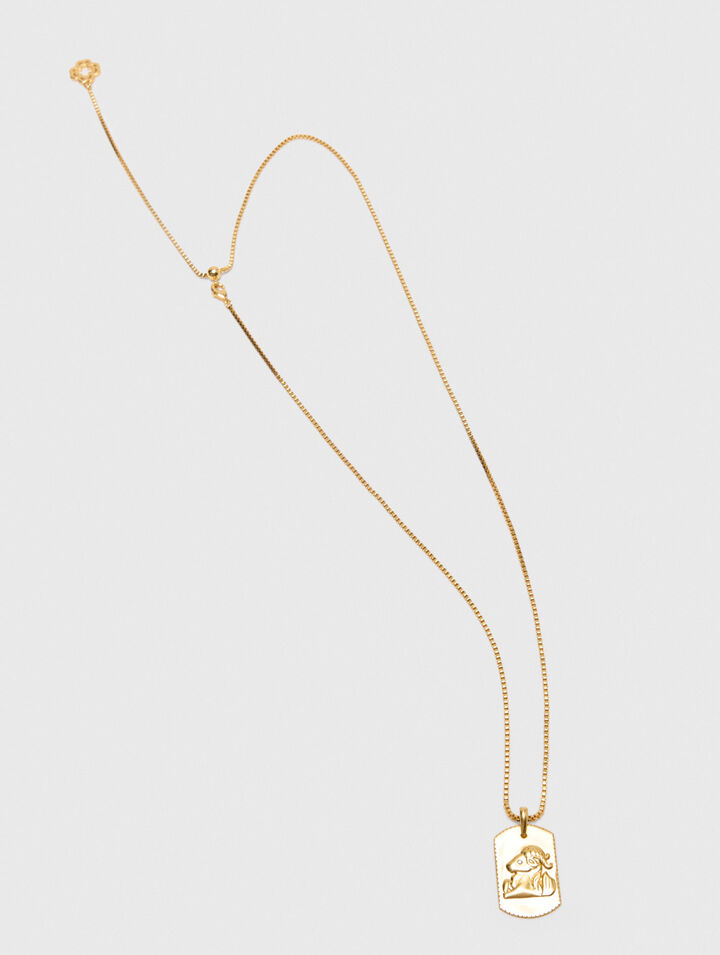 Zodiac sign plaque necklace Zodiac sign plaque necklace