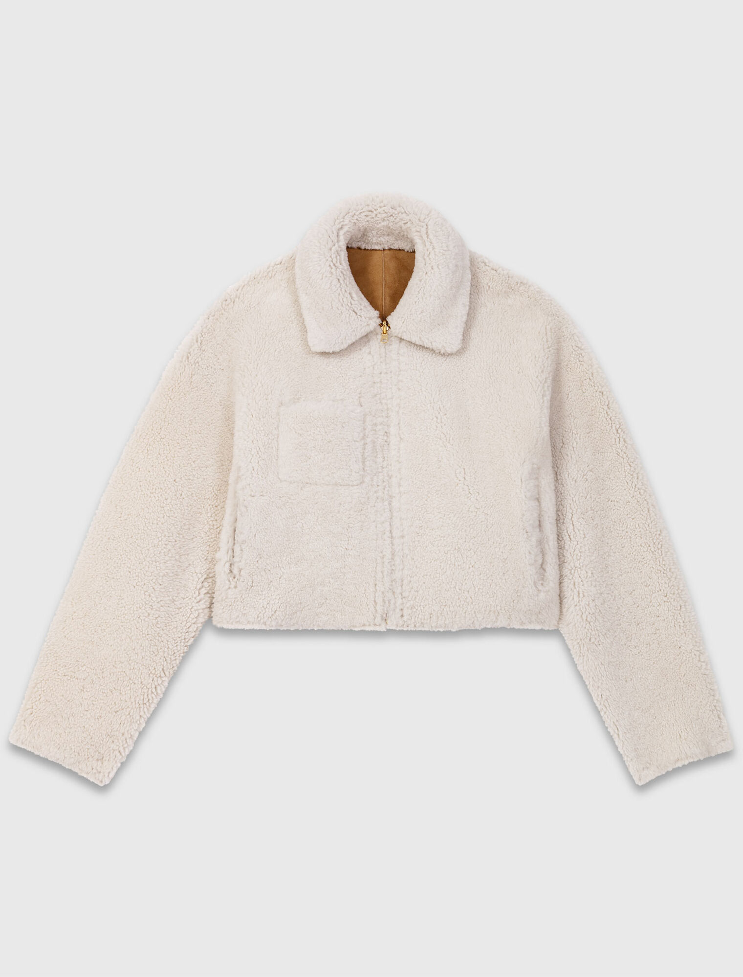 Reversible shearling coat