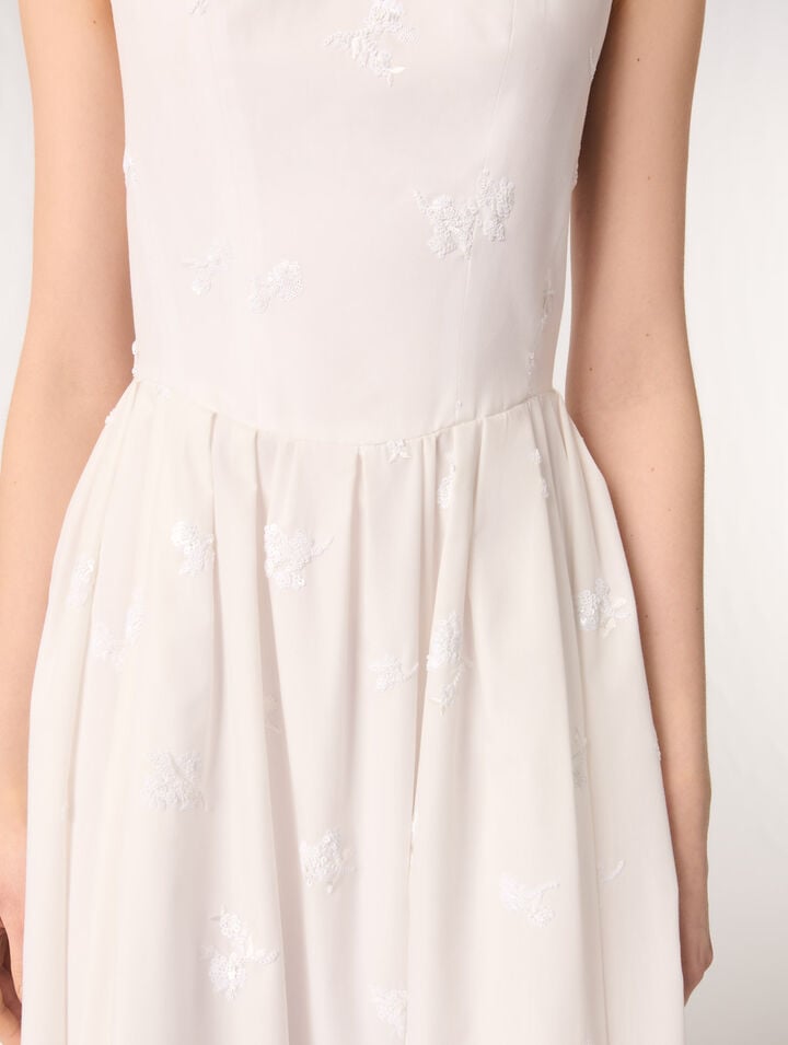 Embroidered cotton midi dress