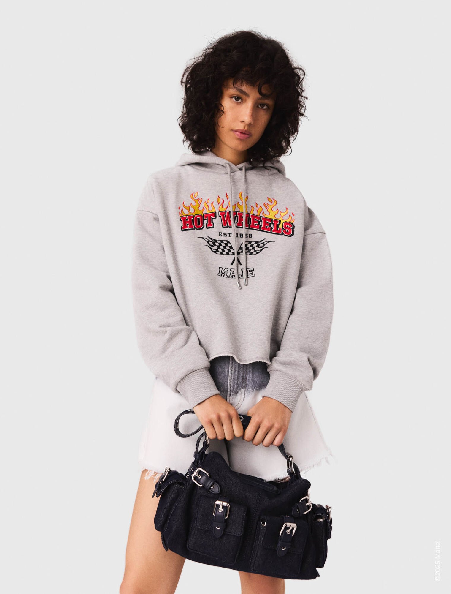 Embroidered logo crop sweatshirt