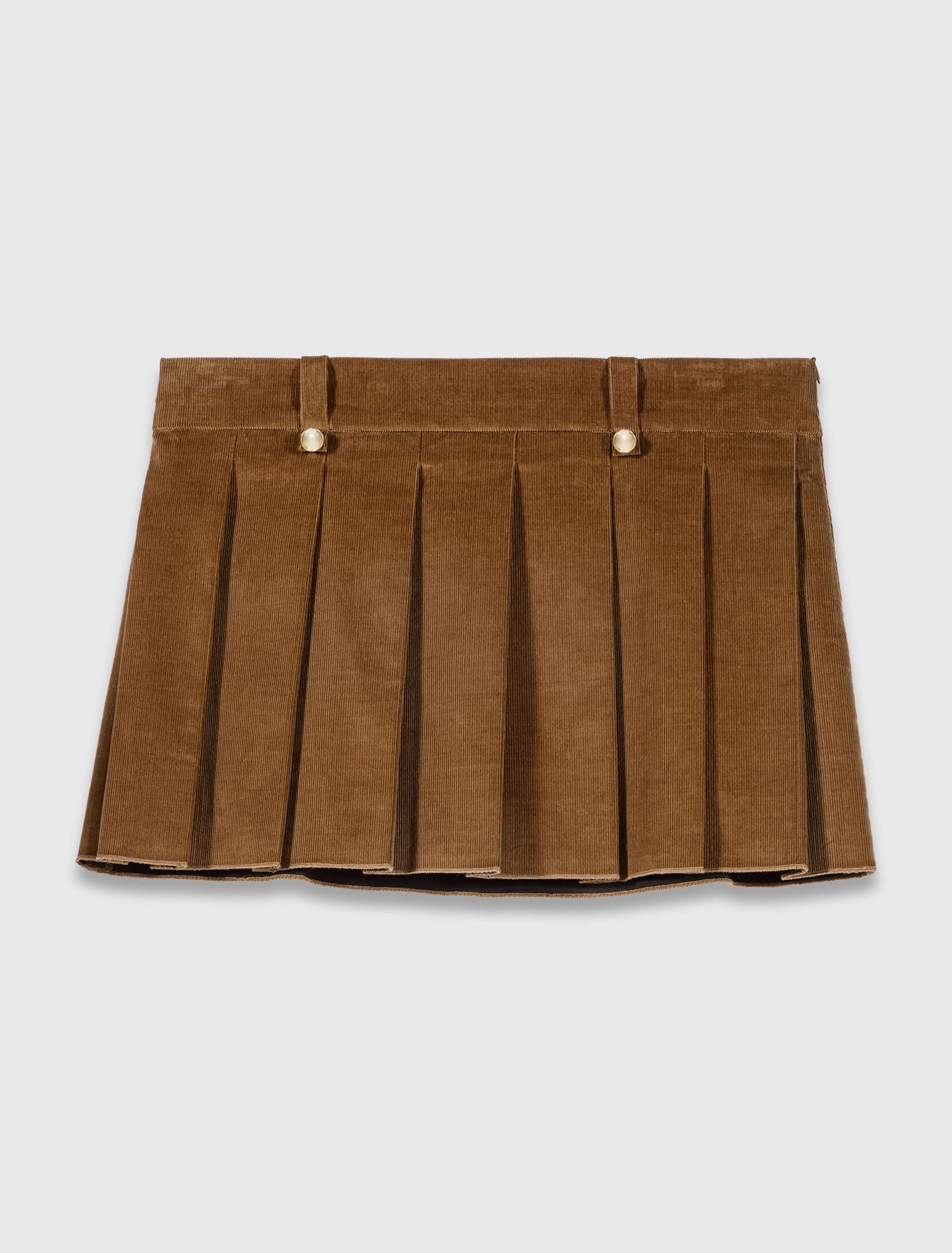 Pleated corduroy mini skirt