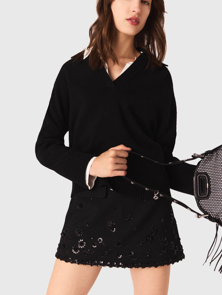 Open polo collar jumper Open polo collar jumper
