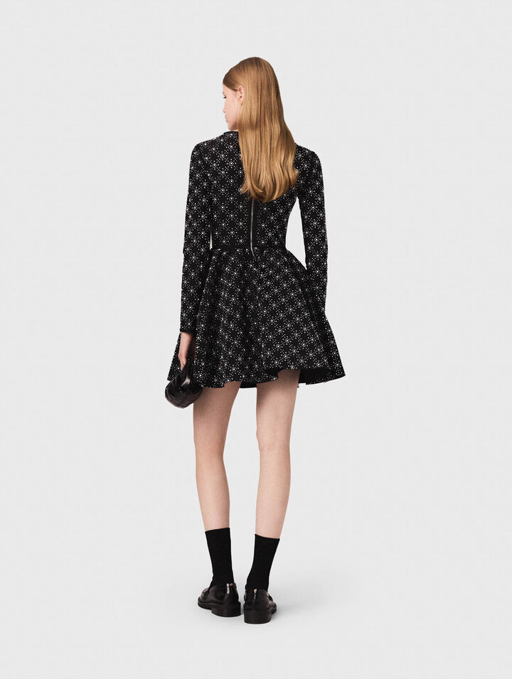 Pearl and rhinestone skater dress