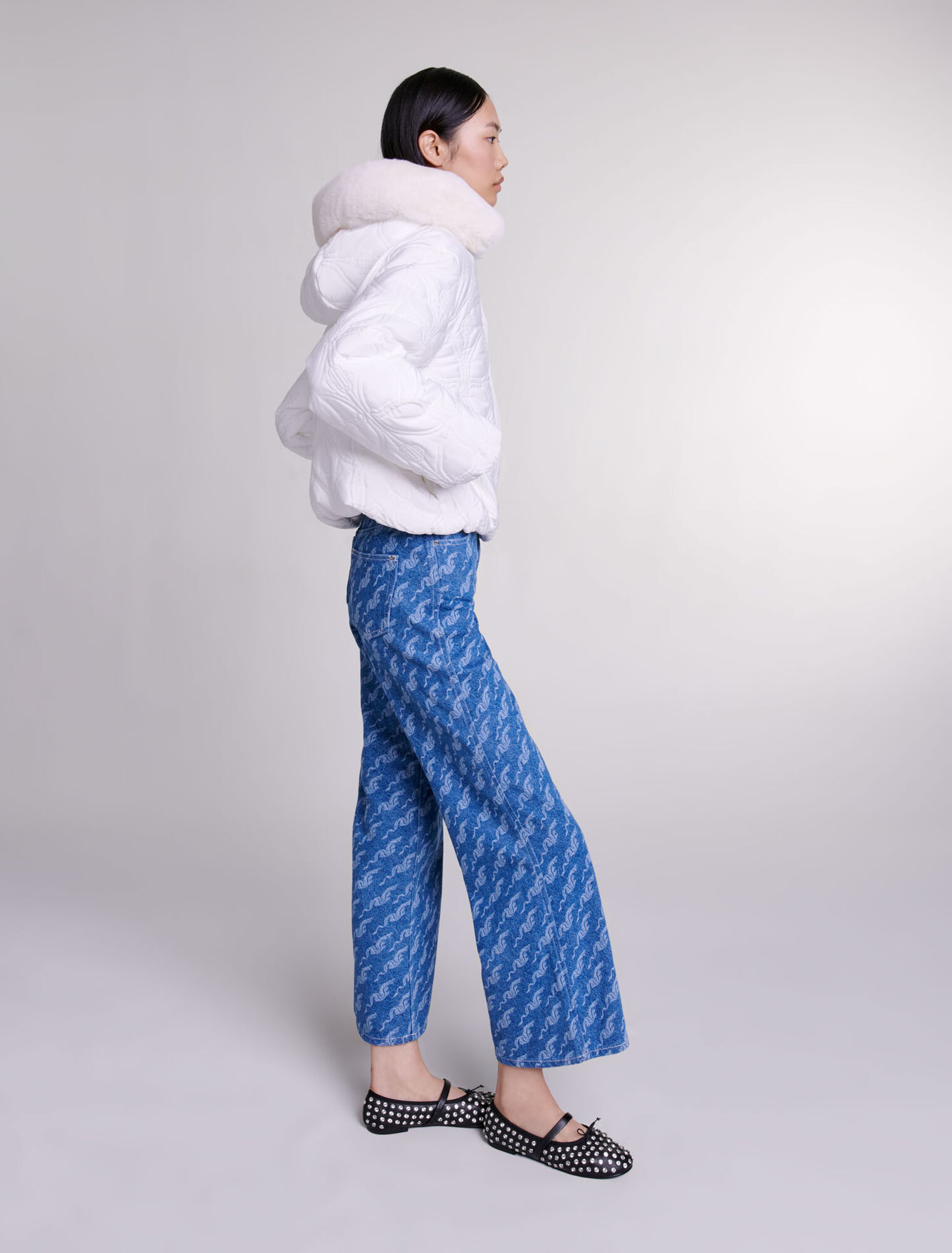 Short quilted puffer jacket