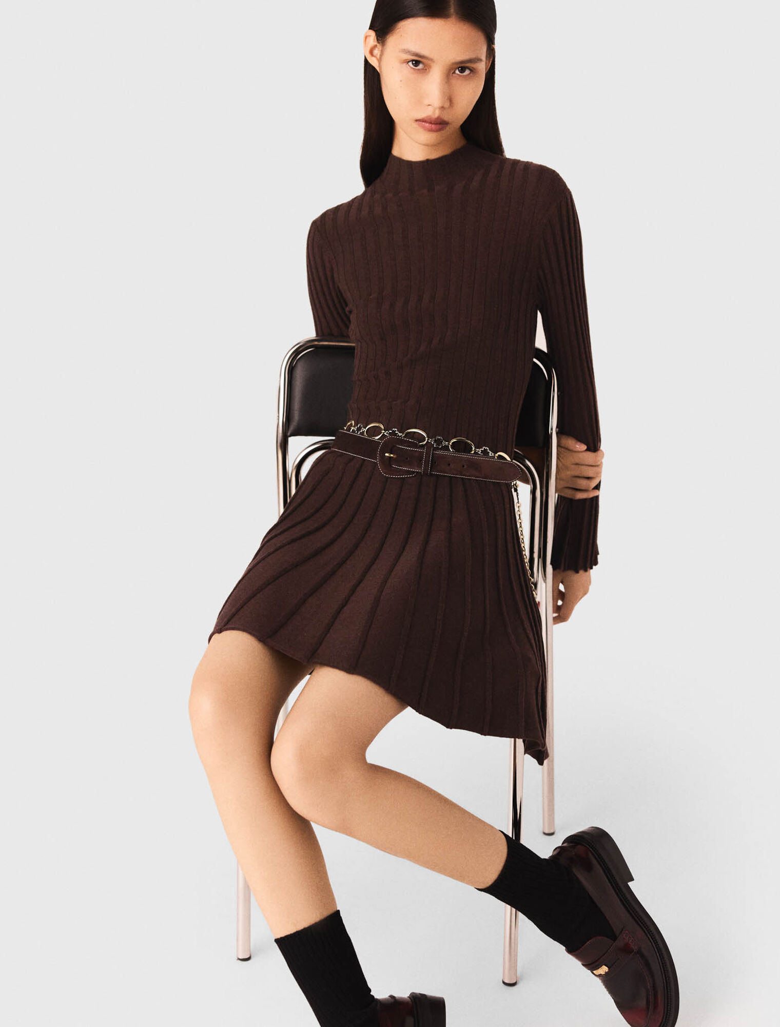 High-neck short skater dress High-neck short skater dress