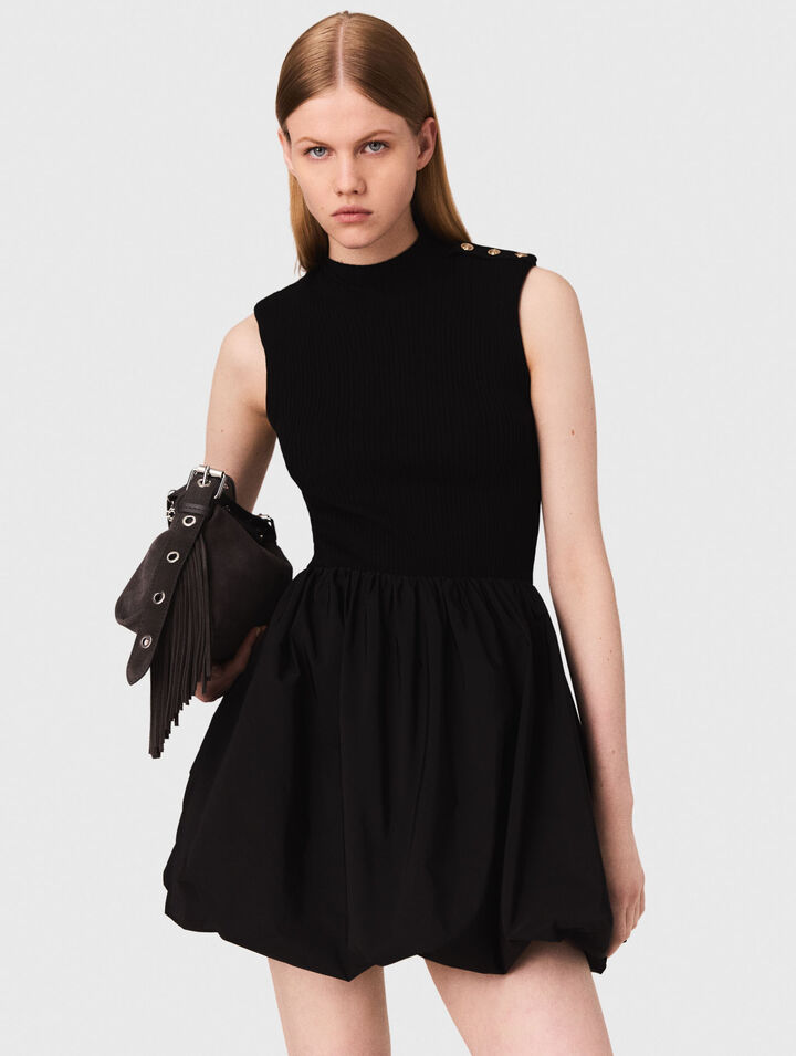 Short mesh and taffeta dress Short mesh and taffeta dress