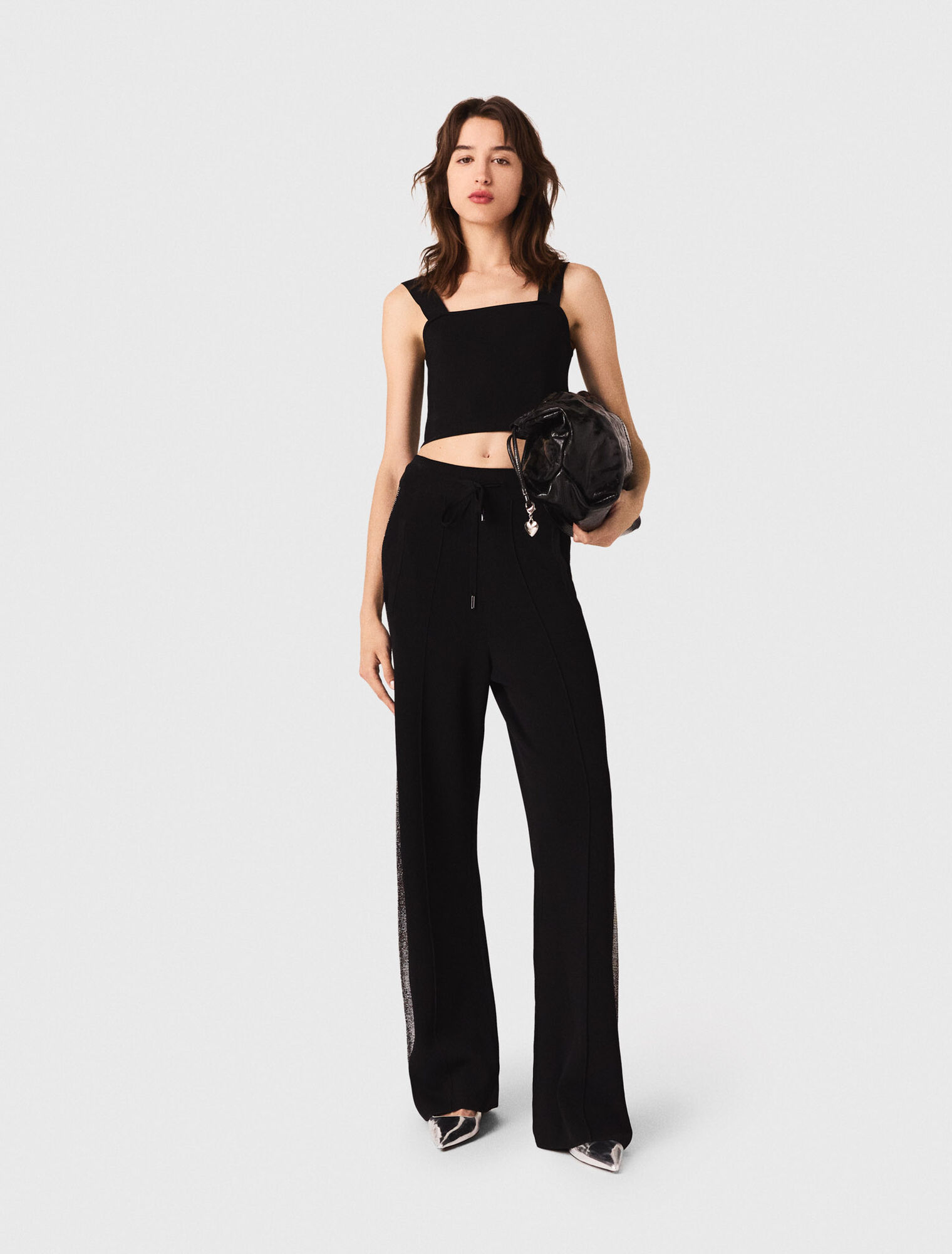 Knitted crop top with straps Knitted crop top with straps