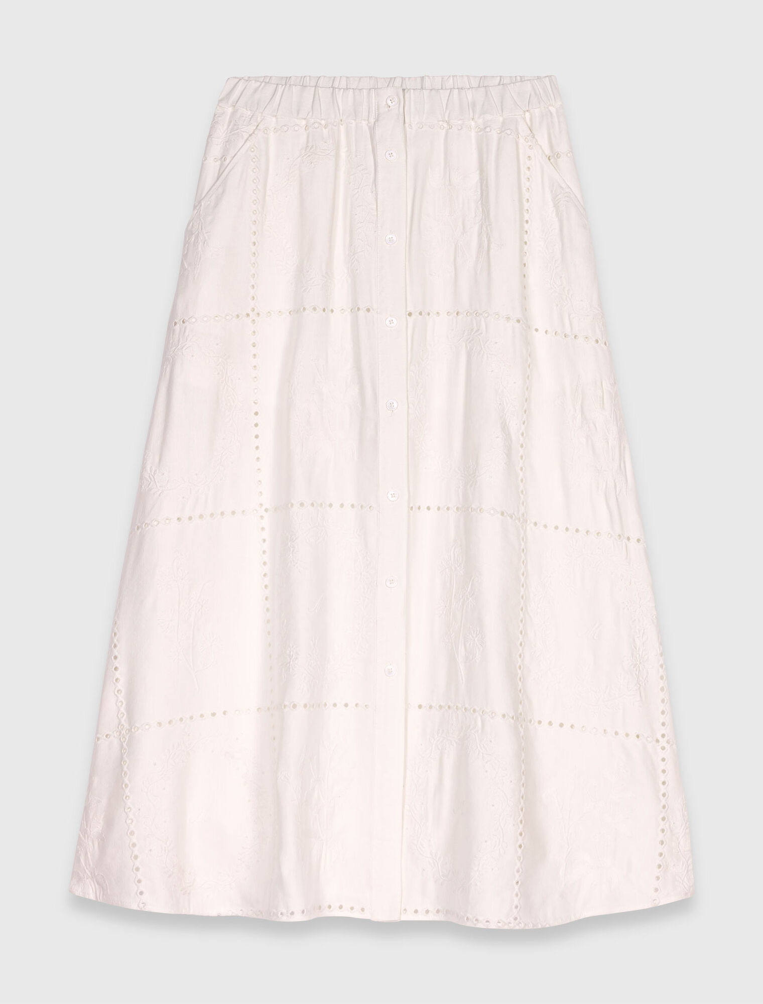 Embroidered midi skirt