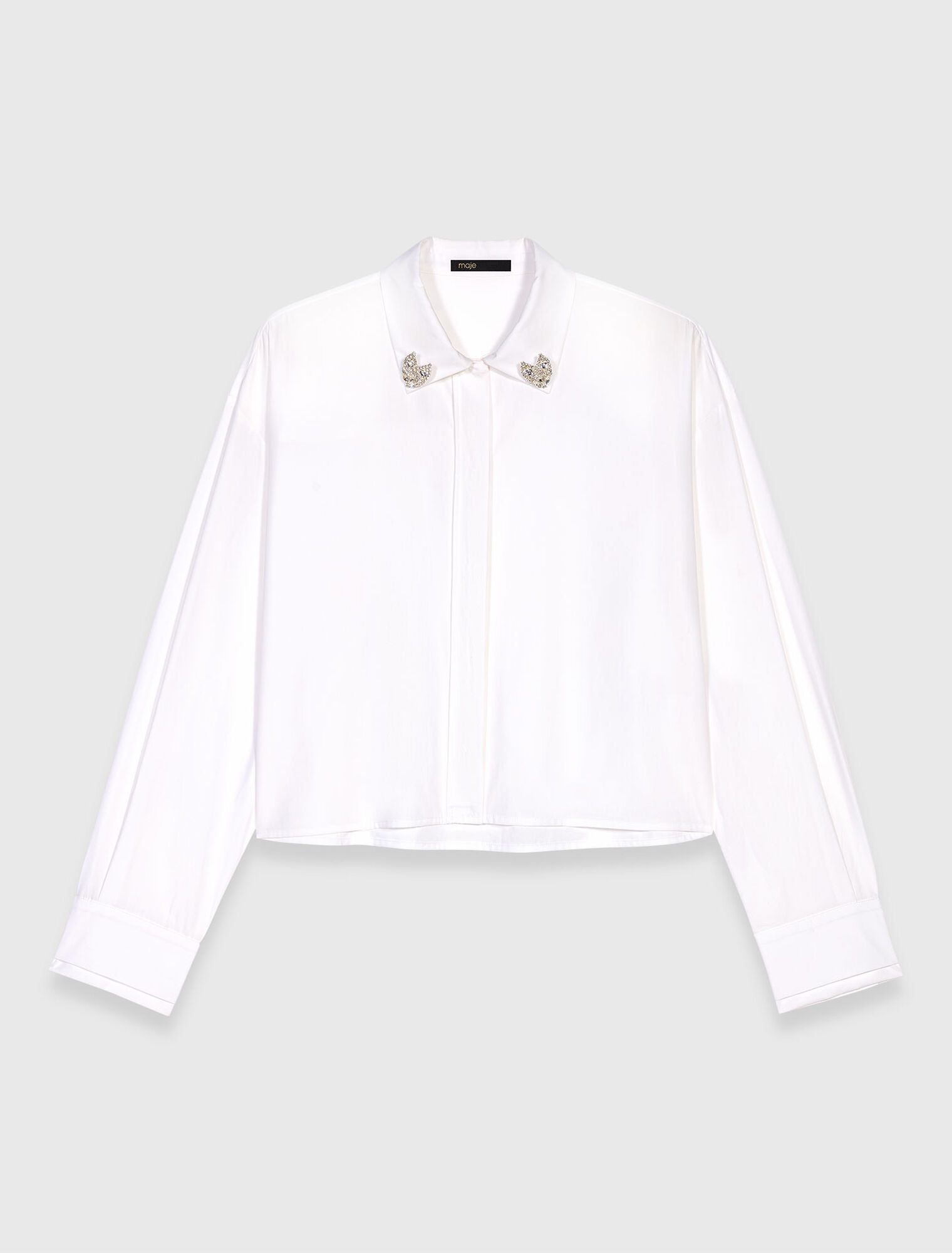 Cropped shirt with jewel detail
