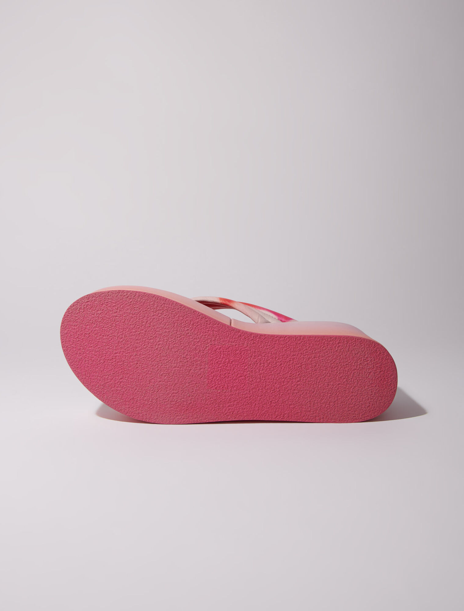 Flower print wedge sandals