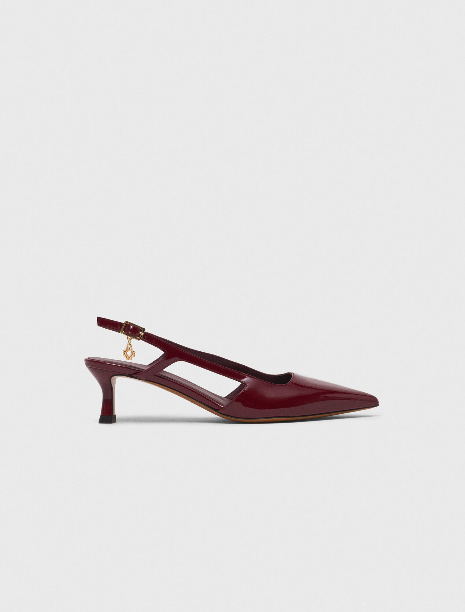 Patent leather slingback pumps