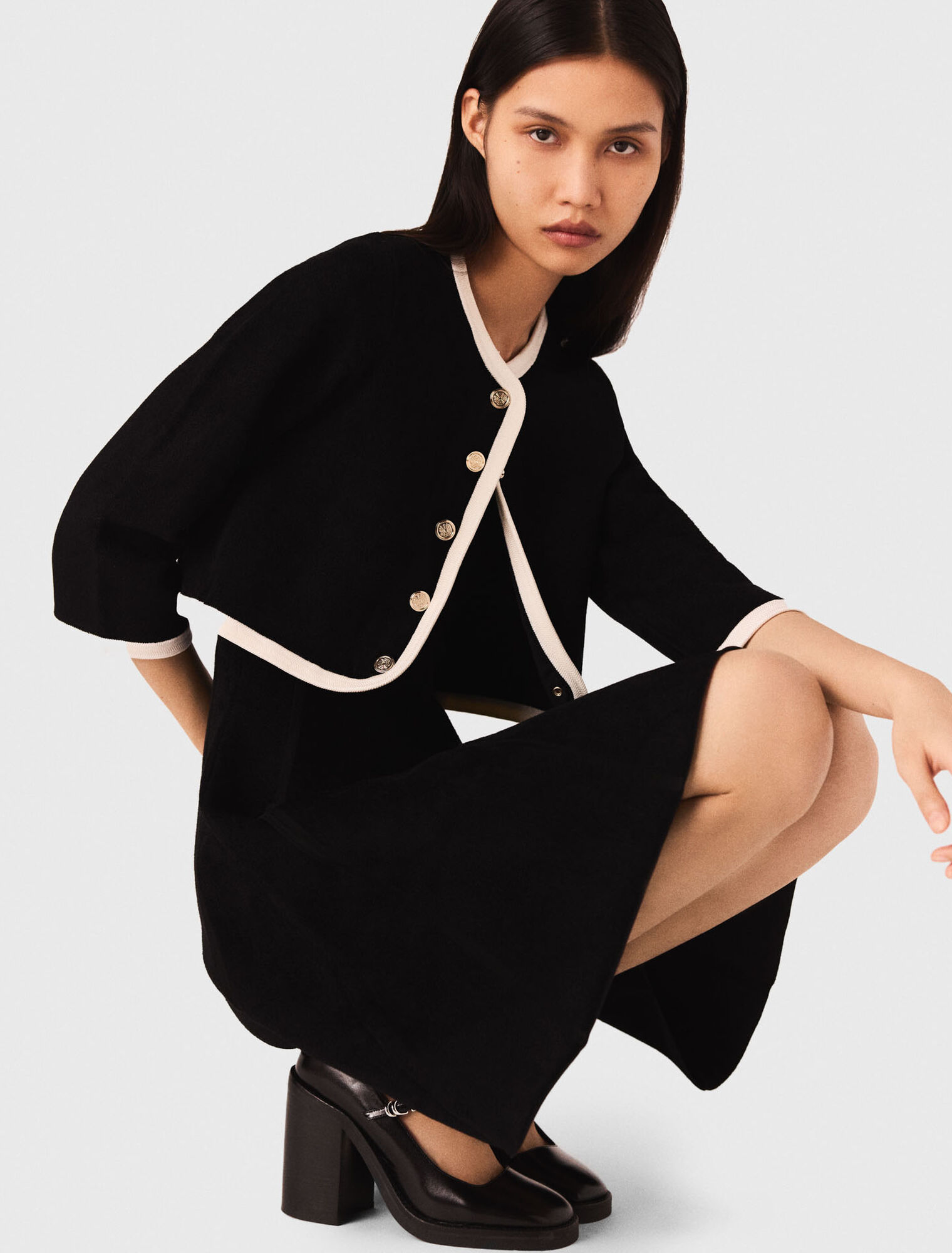 2-in-1 velvet-effect dress