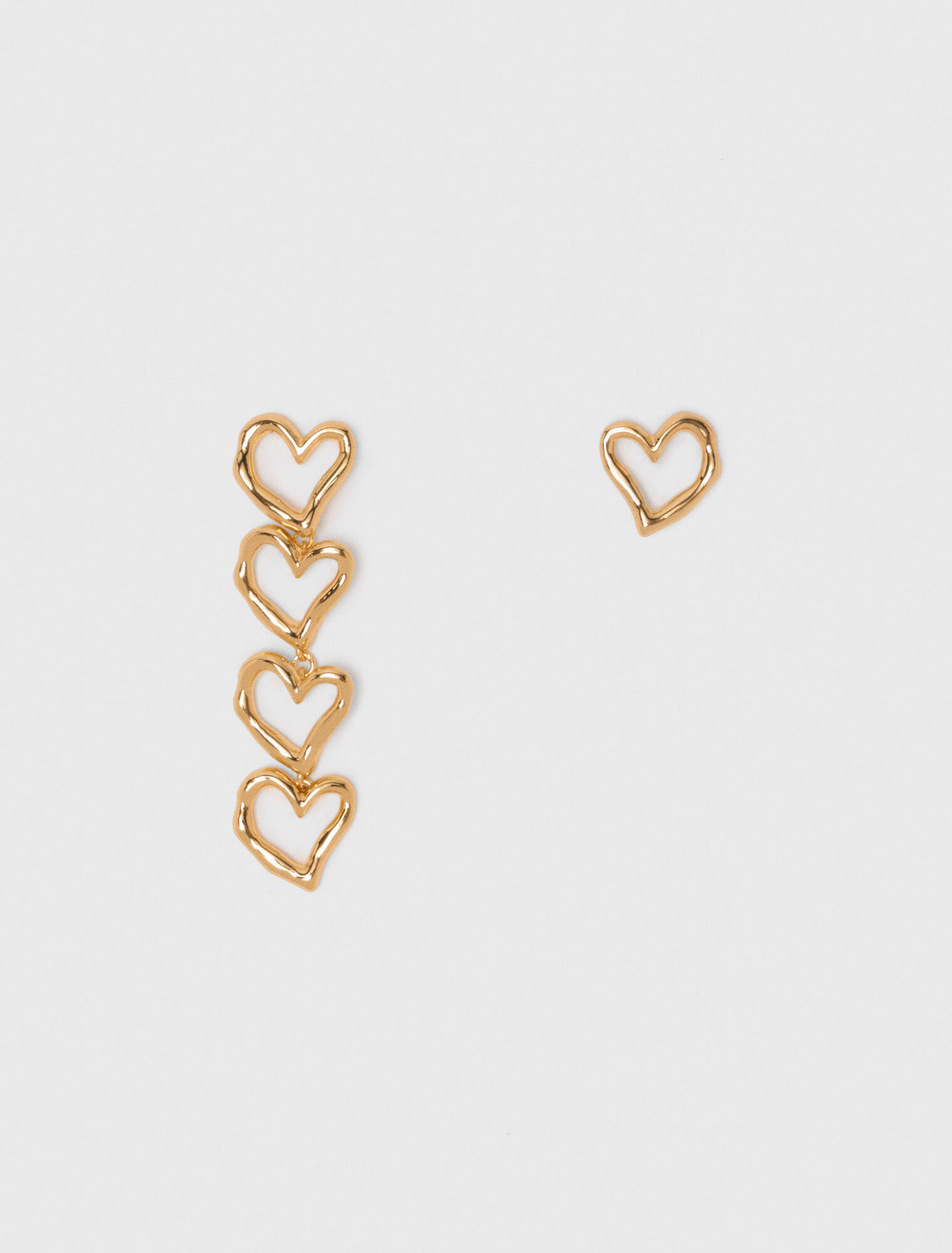 Asymmetric heart earrings