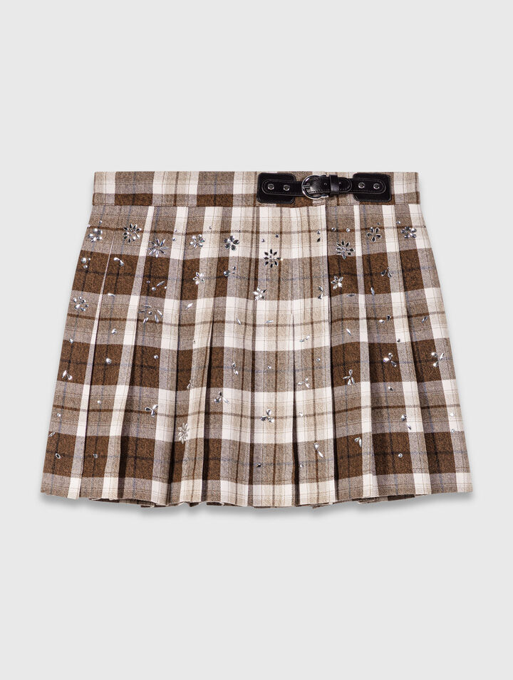 Rhinestone checked kilt Rhinestone checked kilt