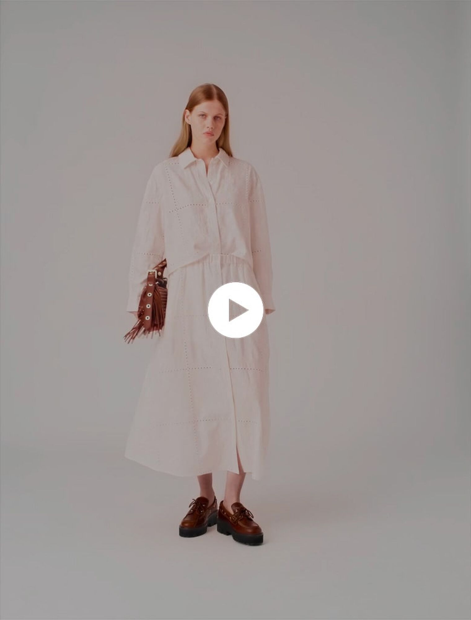 Embroidered midi skirt