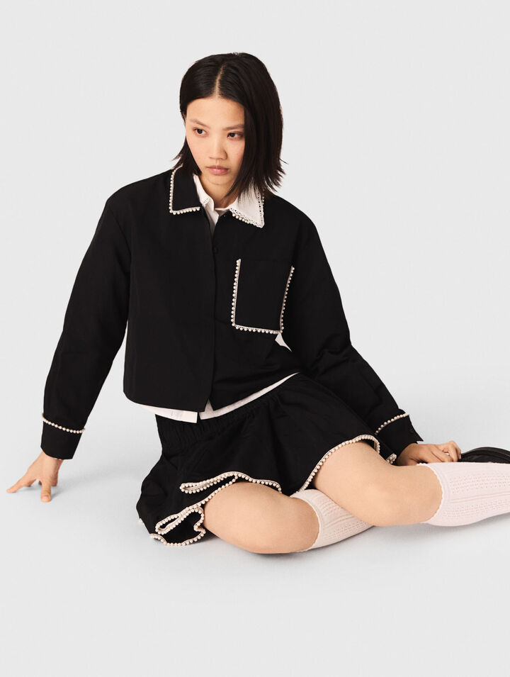 Beaded taffeta skirt