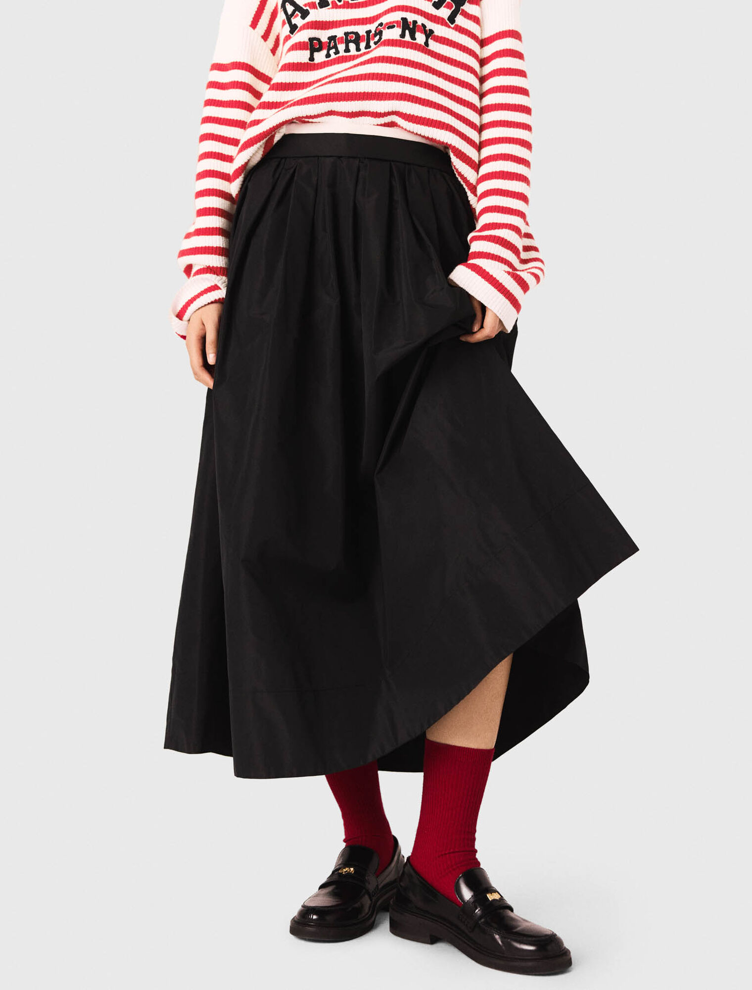 Long skirt with contrast waistband Long skirt with contrast waistband