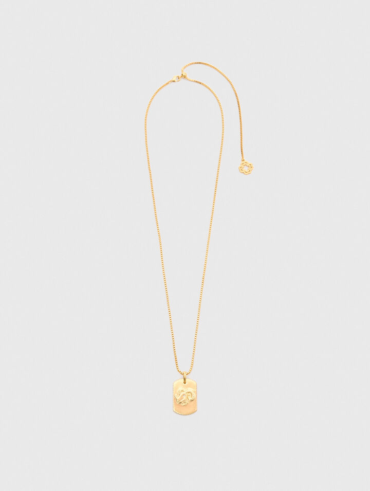 Zodiac sign plaque necklace Zodiac sign plaque necklace