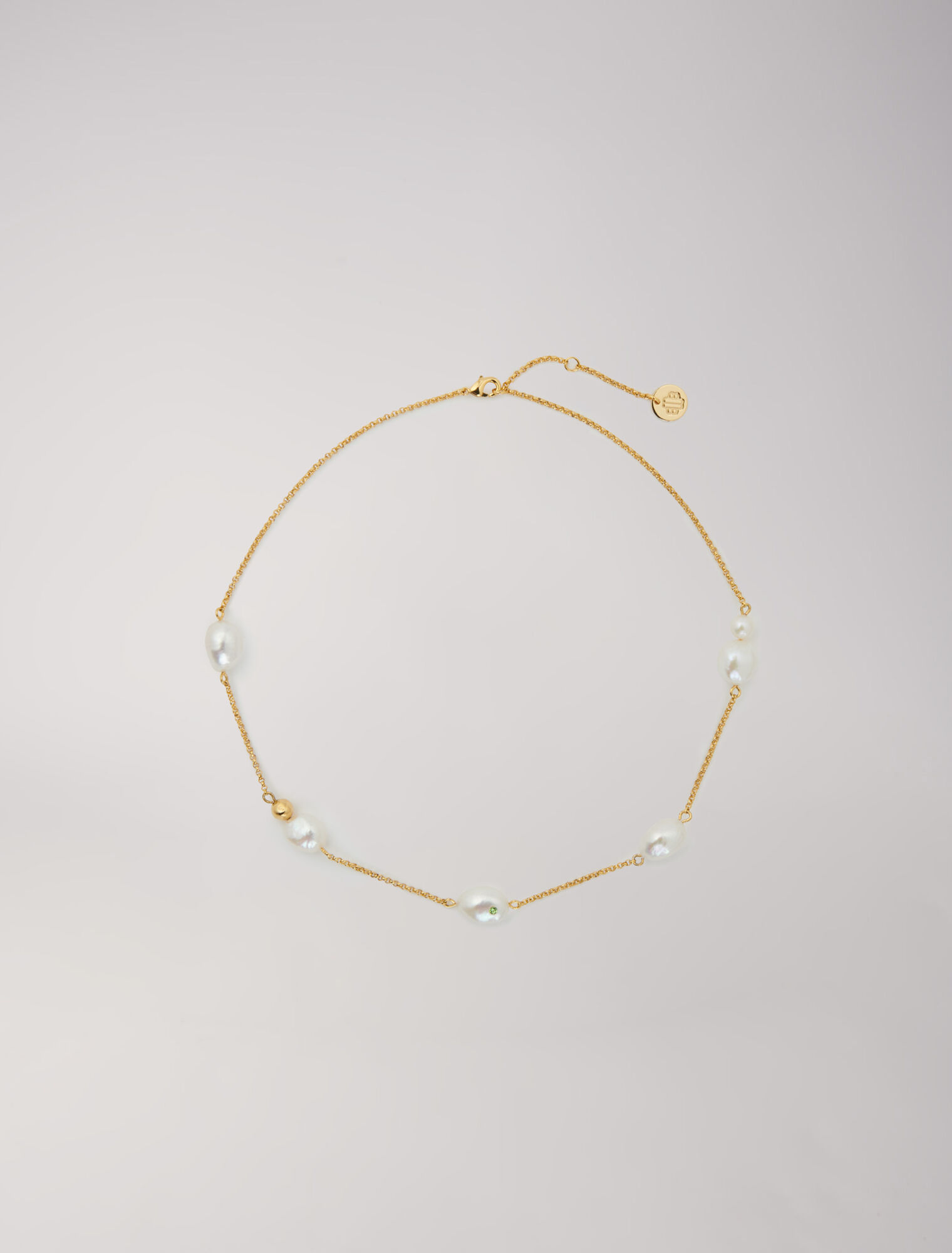 Gold chain and bead necklace Gold chain and bead necklace