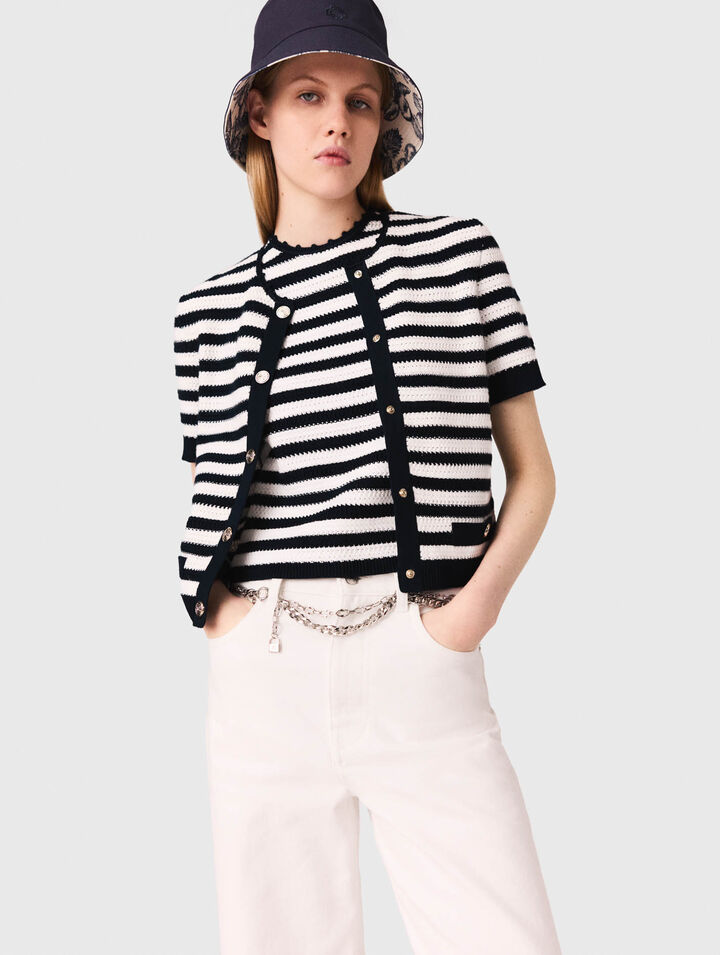 Cropped crochet cardigan