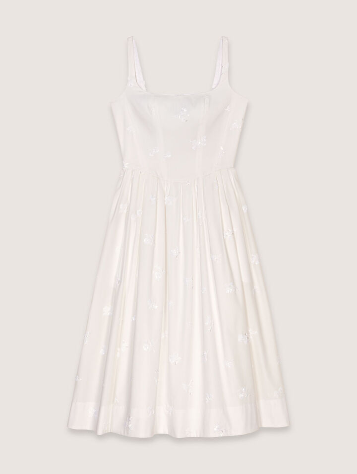 Embroidered cotton midi dress