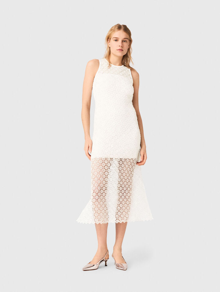 Rhinestone crochet maxi dress