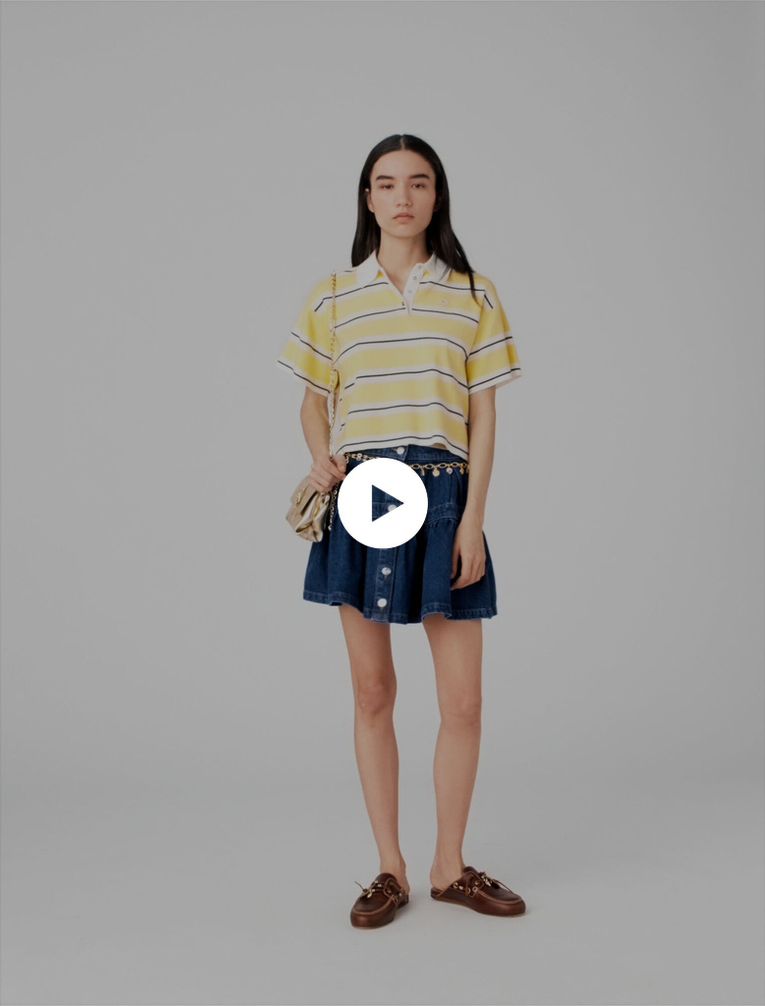 Striped short-sleeve polo